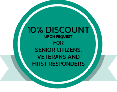 10% Discount for Seniors,Veterans and first responders